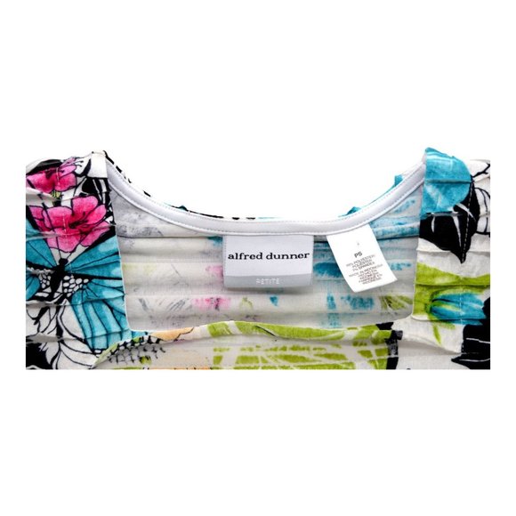 Alfred Dunner Woman Colorful Flowers Butterfly‎ Blouse Size PS - Picture 4 of 4